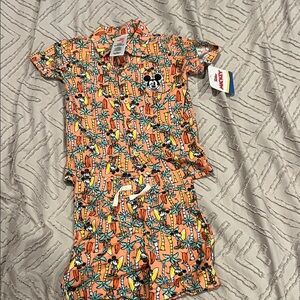 Disney Mickey Mouse Orange and Green Tropical Set